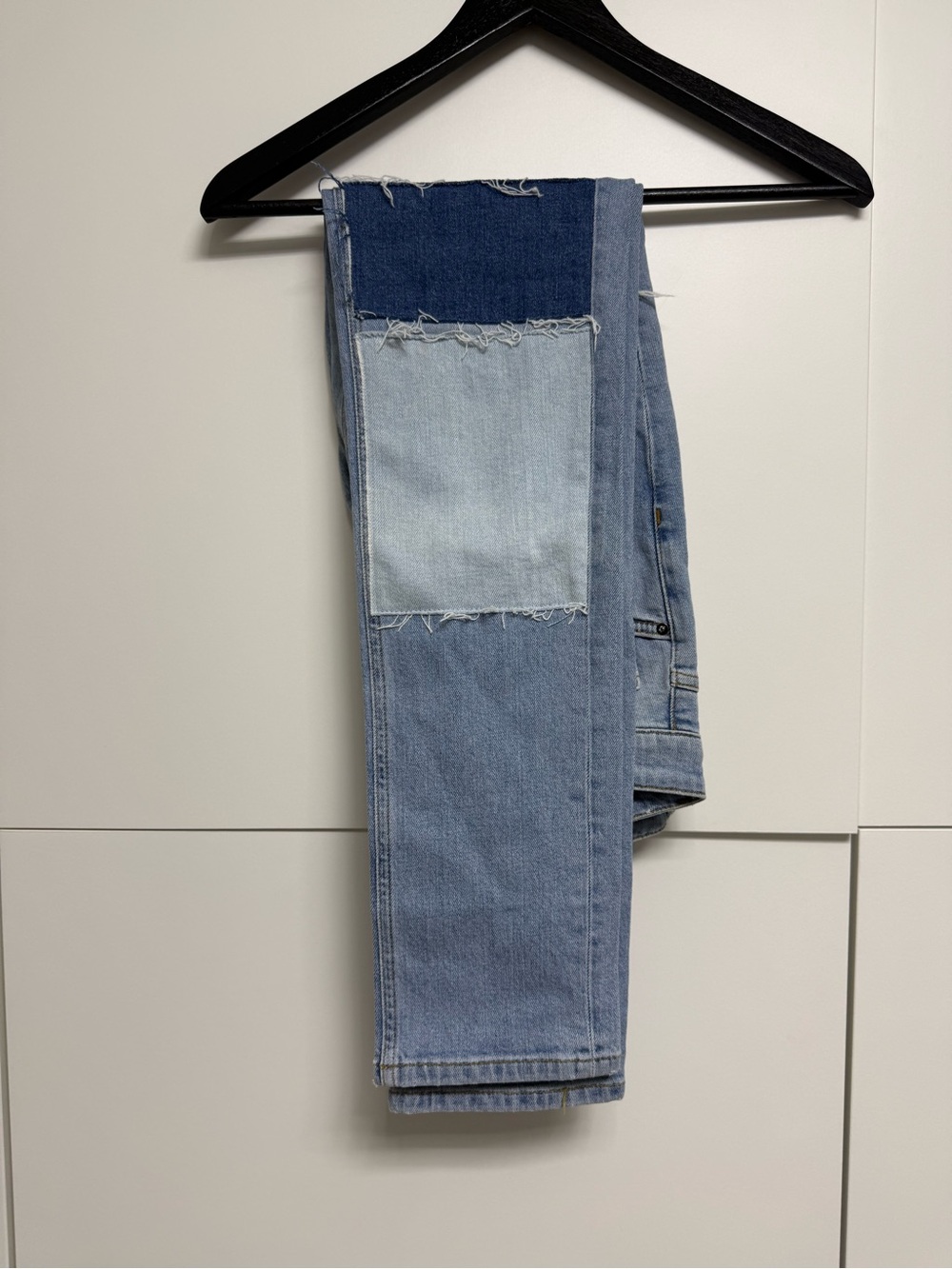Women victoria Beckham size 25 Light Blue Patchwork Straight Jeans new/out tag